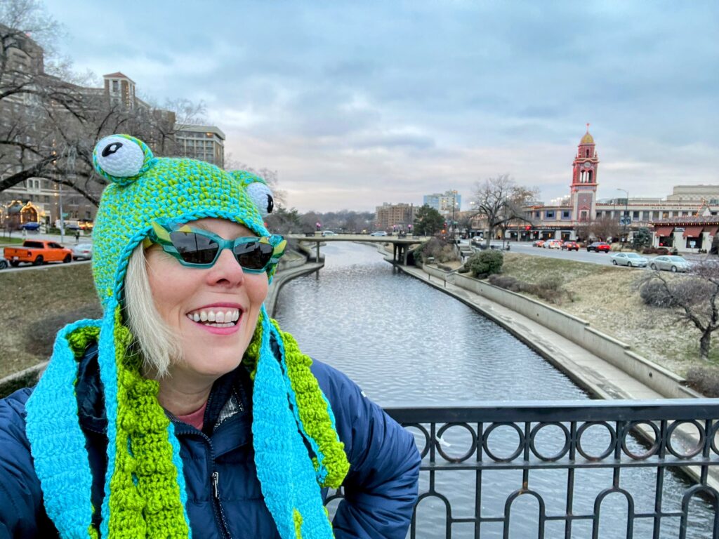 Octopus hat on bridge