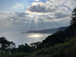 Sun rays over the Ke'anae Peninsula