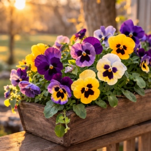 Pansies in a planter